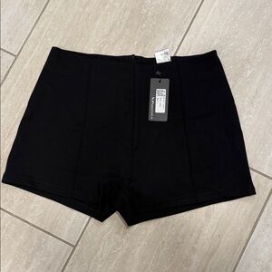 Elegant High Waist Black Shorts